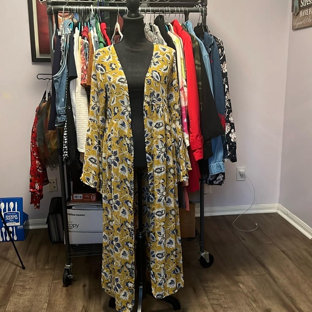 Turquoise‎ Haven paisley duster OS